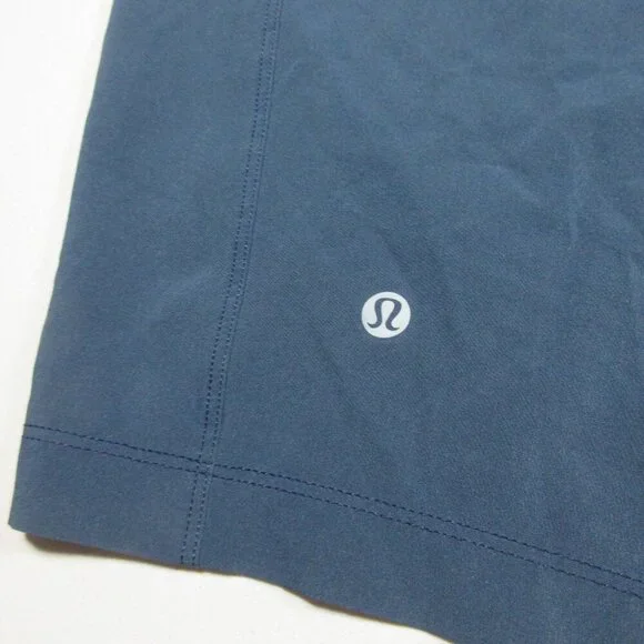 lululemon mens solid navy w black crotch T.H.E. gym training shorts L - Picture 4 of 5